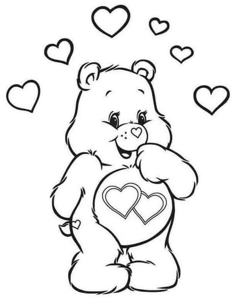 Love A Lot Bear, Hello Kitty Colouring Pages, Disney Princess Coloring Pages, Valentines Day Coloring Page, Valentine Coloring Pages, Sette Nani, Bear Paintings, Valentines Day Coloring, Bear Coloring Pages