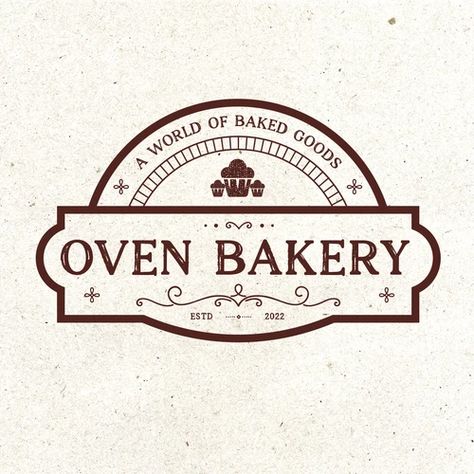 Oven Logo Bakery, Bakery Font Design, Baking Logo Design Ideas, Vintage Bakery Packaging, Bakery Logo Design Ideas Branding, Elegant Bakery Logo, Bakery Font, Bakery Template, Elegant Bakery