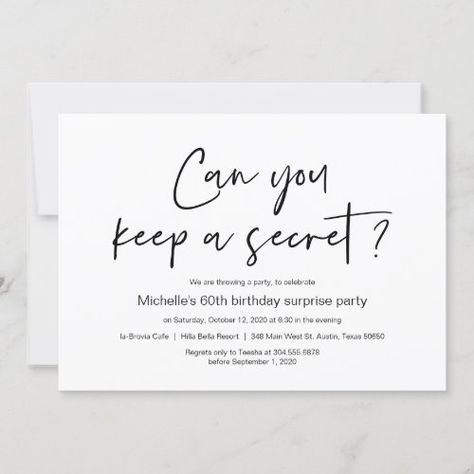 Surprise Birthday Party Celebration for $2.80 - Birthday Invitations Surprise Birthday Party Invitation, Suprise Birthday Invitation, Unique Birthday Invitation Ideas, Surprise 50th Birthday Party, Suprise Birthday, Birthday Dinner Invitation, 80 Birthday, Surprise Party Invitations, Moms 60th