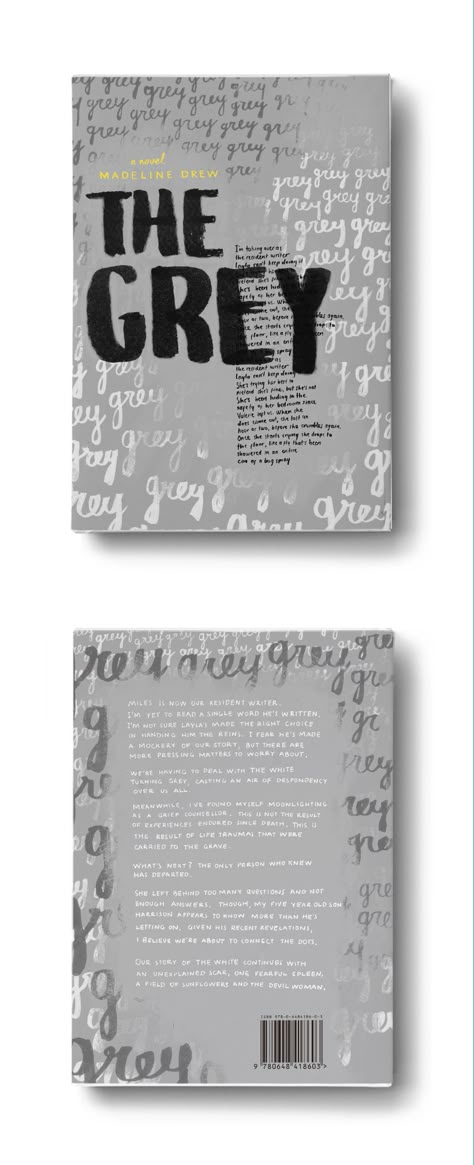 Finalist for the 2019 graphic design awards, 99awards, for “Best Use of Typography." Grey typographic book cover design by María Vargas. | #bookcover #typography #typographic #lettering #grey Neutral Book Covers, Typography Cover Book, Cool Book Cover Ideas, Book Cover Typography Design, Typography Cover Design, Typographic Book Cover Design, Book Typography Design, Book Back Cover Design, Typography Book Cover Design