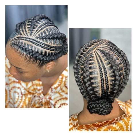 Big Braids For Black Women Cornrow, Cornrow Braids Ideas, Stitch Braids Into Bun, Low Braided Bun, Goddess Braid Bun, Goddess Cornrows, Big Cornrows Hairstyles, Braided Bun Styles, Burgundy Box Braids