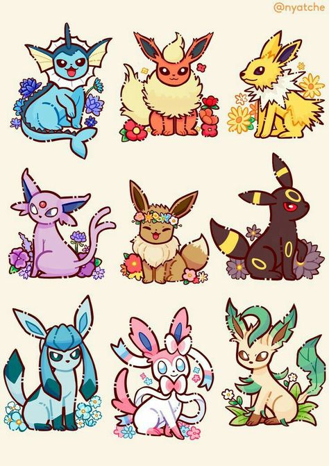 Pixel Art Pokemon Pikachu, Eve Pokemon, Anime Stationary, Eevee Cute, Pokemon Tattoos, Evolution Art, Old Pokemon, Pokemon Eevee Evolutions, Pixel Art Pokemon