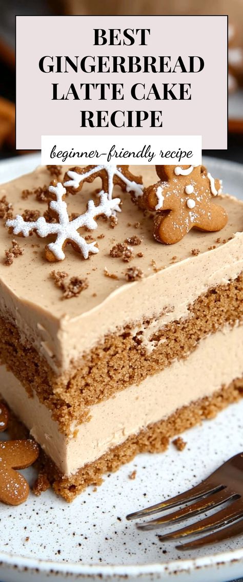 Image for Best Gingerbread Latte Cake Recipe Tomte Gnome Cake, Gingerbread Latte Cake Recipe, No Bake Gingerbread Latte Cheesecake, Amazing Christmas Cakes, Christmas Dinner Ideas Easy Simple, Holiday Cake Flavor Ideas, Gingerbread Bundt Cake Christmas, Gingerbread Latte Cake, Gingerbread Christmas Desserts