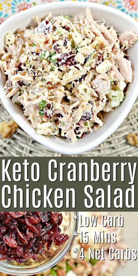 Keto Cranberry Chicken Salad Chicken Salad Chick Cranberry Kell, Chicken Salad With Cranberries Almonds, Low Carb Lunch Cold, Chicken Cranberry Salad Recipe, Keto Chicken Salad With Canned Chicken, Cranberry Jalapeño Chicken Salad, Chicken Salad With Craisins Recipes, Chicken Salad Recipe With Cranberries, Cranberry Chicken Salad Recipe