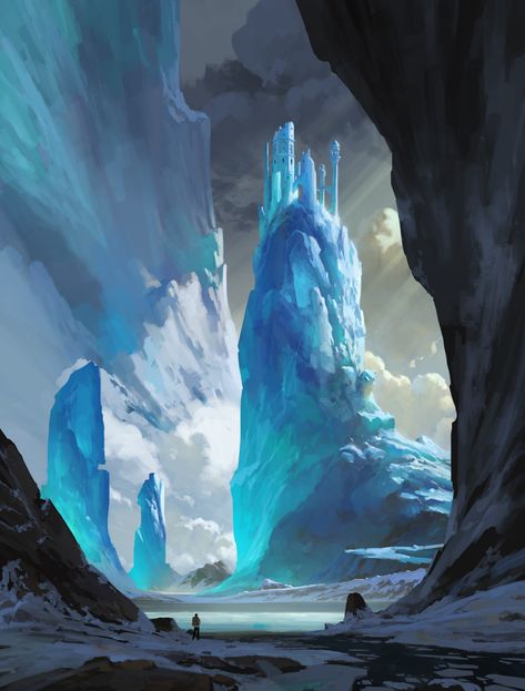 Background References, Illustration Fantasy, Mtg Art, Ice Cave, Landscape Concept, Fantasy Setting, Fantasy Places, Environment Art, Fantasy Art Landscapes