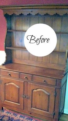 It had a great old feel... and check out the chippiness now! www.homeroad.net Painting Hutch Ideas, Painted Hutch Ideas, Chalk Painted Hutch, Chalk Paint Hutch, Refurbished Hutch, Painted China Hutch, Repurposed Hutch, Hutch Redo, White Secretary Desk