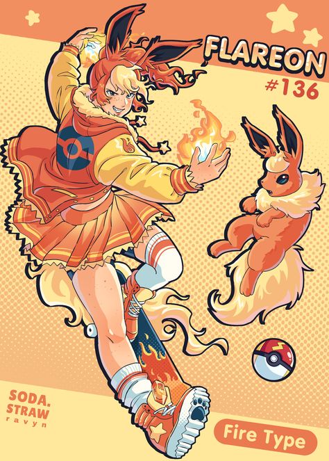 Human Flareon, Eeveelutions As Humans, Human Eeveelutions, Pokémon As Humans, Lopunny Gijinka, Eeveelutions Human, Leafeon Human, Eevee Gijinka, Eevee Human