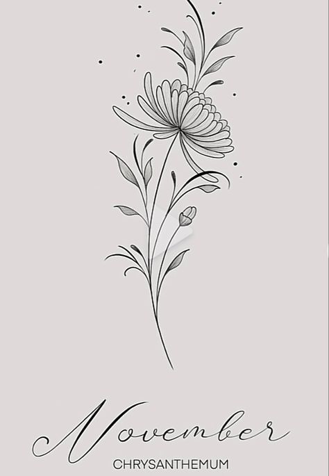 Tatouage Haida, Daffodil Tattoo, November Birth Flower, Chrysanthemum Tattoo, Mom Tattoo Designs, Mommy Tattoos, Black And White Flower, Birth Flower Tattoos, 1 Tattoo