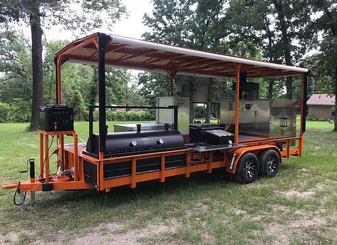 The best custom BBQ trailers and smokers built in Texas Fire Pit Area Backyard, Trailer Smokers, Trailer Grill, Backyard Patio Makeover, Tailgate Trailer, Burger Truck, Fire Pit Ideas Backyard, Pull Behind Trailer, Bbq Trailer