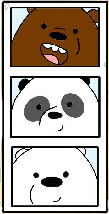 we bare bears on frame. Ra Themes, Bear Drawings, School Creative, Cute Bear Drawings, We Bear, Paint Night, Small Pictures, We Bare Bears, Bare Bears