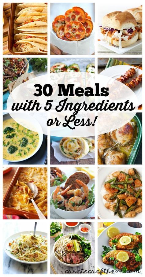 Here are 30 Meals with 5 Ingredients or Less to make menu planning a little easier for everyone! 5 Ingredients Or Less, 5 Ingredient Dinners, 5 Ingredient Recipes, Menu Planners, Frugal Meals, Lunch Menu, Budget Friendly Recipes, Menu Planning, Cheap Meals