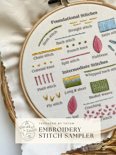 Embroidery Fill Stitches, Embroidery Stitch Sampler, Different Embroidery Stitches, Embroidery Journal, Basic Hand Embroidery Stitches, Clothes Embroidery Diy, Simple Hand Embroidery Patterns, Embroidery Lessons, Diy Embroidery Designs