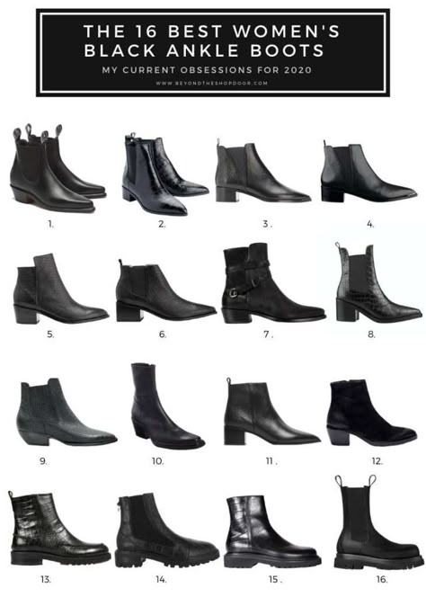 Picture Collage of The 16 Best Women's Black Ankle Boots for 2020 Men Shoes Aesthetic, Women Boots Outfit, Best Ankle Boots, Womens Black Ankle Boots, Shop Door, Winter Boots Outfits, Crocs Boots, Boots Outfit Ankle, Popular Boots