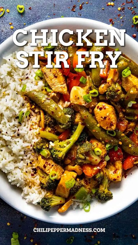 We’re heating up the wok and whipping up a Spicy Chicken Stir Fry tonight, my friends. Would you care to join us? I love a good stir fry recipe for multiple reasons. First, they’re quick and easy to make. I can whip together a stir fry and have it on the table in 30 minutes or less, and I’m a slow cook! Ask anyone. I take forever in the kitchen. Secondly, I can make it as spicy as I want! Spicy Stir Fry Sauce, Best Stir Fry Recipe, Spicy Stir Fry, Best Ever Chicken, Stir Fry Recipes Healthy, Chicken Stir Fry Recipe, Easy Stir Fry Recipes, Healthy Low Carb Dinners, Stir Fry Recipes Chicken