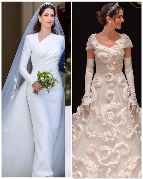 Rajwa Al Saif Wedding Dress, Rajwa Al Saif Wedding, Princess Rajwa, Day Gown, Royal Wedding Gowns, Princess Wedding Dress, Royal Weddings, Princess Wedding, Royal Wedding