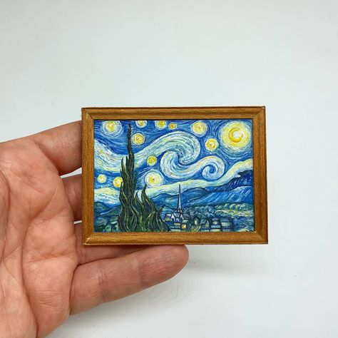 Miniature painting Van Gogh Starry Night Watercolor | Instagram Starry Night Van Gogh, Miniature Painting, Vincent Van Gogh, Van Gogh, Starry Night, Van, Miniatures, Canvas Art, Canvas