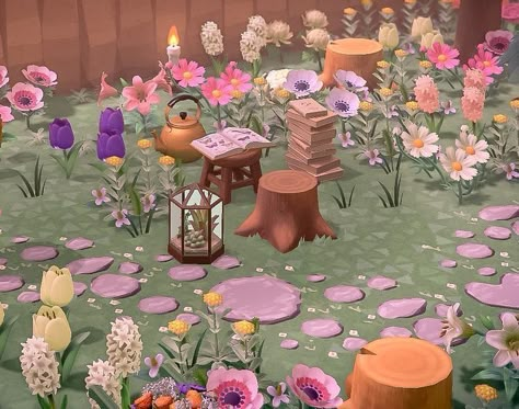 Animal Crossing Fairy Core, Animal Crossing Fairycore, Fairycore Acnh, Fairycore Island, Fairy Island, Cottagecore Animal Crossing, Animal Crossing Island Inspo, Core Ideas, Pink Island