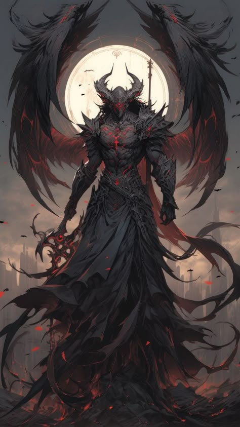 Lord Wallpaper, Wings Illustration, 천사와 악마, Angel Wings Illustration, False God, Grim Reaper Art, Warrior Concept Art, Fantasy Demon, Dark Fantasy Artwork