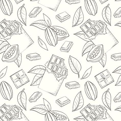 Chocolate Pattern Design, Chocolate Background Design, Chocolate Illustration Graphics, Chocolate Graphic Design, Cocoa Illustration, Editing Elements, Choco Box, Background Chocolate, Chocolate Vector