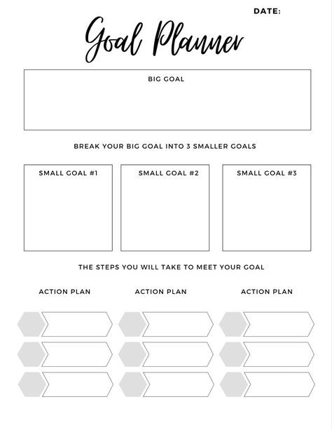 Simple Goal Setting Planner printablemealplanner #plannerkdpinterior. Mom Planner Printables Free, Setting Chart, Goal Setting Chart, Goal Planner Printable Free, Study Planner Printable Free, Free Goal Printables, Goal Planning Worksheet, Project Planner Printable, Goal Setting Planner