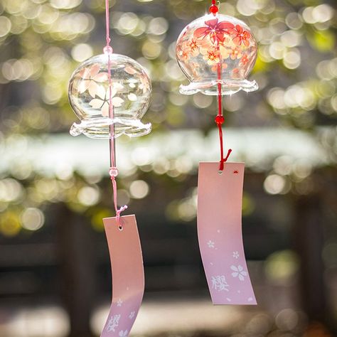 Japanese Wind Chimes, Fairy Food, Japan Core, Coconut Dream, Arte Do Kawaii, Cute Furniture, Glass Wind Chimes, Japanese Stuff, Creative Bedroom