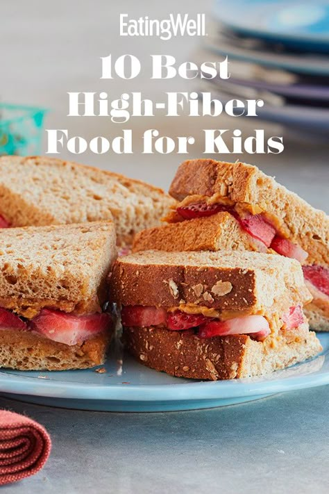 Homemade High Fiber Snacks, High Fiber Sandwiches, High Fibre Kids Snacks, Fiber Rich Foods For Toddlers, High Fibre Snack Ideas, Low Calorie High Fiber Breakfast, Fiber Meals For Toddlers, Fiber Breakfast Ideas For Kids, Fiber Muffins For Kids