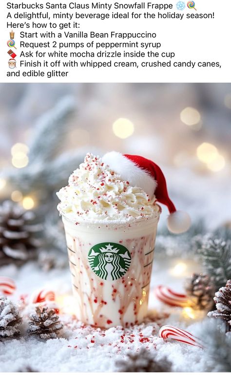 Starbucks Xmas Drinks, Christmas Secret Menu Starbucks, Starbucks Secret Menu Drinks Frappuccino Christmas, Best Starbucks Christmas Drinks, Starbucks Order Ideas, Starbucks Christmas Drinks Recipes, Hot Starbucks Drinks Order, Starbucks Drinks Christmas, Starbucks Valentines Drinks