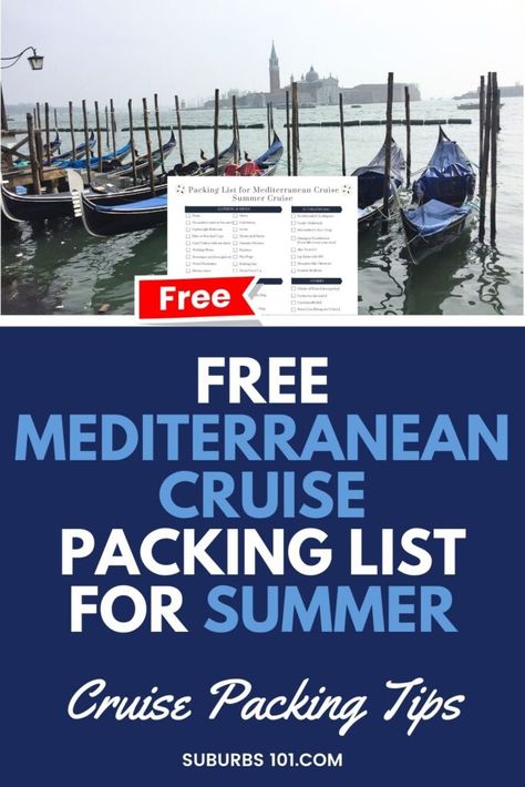 Everything You Need to Pack for Summer Mediterranean Cruise (Free Packing List) 2 Week Mediterranean Cruise Packing List, 10 Day Mediterranean Cruise Packing List, Greece Cruise Packing List, Packing List For Mediterranean Cruise, Packing For A Mediterranean Cruise, Mediterranean Cruise Packing List, Summer Travel Packing List, Summer Travel Packing, Cruise Packing Checklist