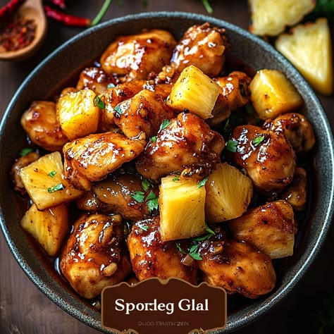 Try this Spicy Pineapple Brown Sugar Chicken for a sweet and spicy twist on dinner! With only 5 ingredients, this easy, flavorful recipe. Pineapple Jalepeno Chicken, Sweet And Spicy Pineapple Chicken, Pineapple Habanero Chicken, Spicy Pineapple Brown Sugar Chicken, Sweet And Spicy Honey Pepper Chicken, Brown Sugar Chicken Recipes, Brown Sugar Pineapple Chicken, Spicy Maple Chicken, Pineapple Glazed Chicken