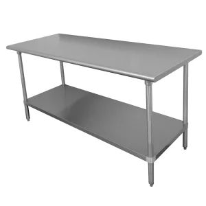 Heavy-Duty Work Table - 14-Gauge | KaTom Restaurant Supply Church Kitchen Ideas, Stainless Table, Stainless Steel Table Top, Stainless Steel Work Table, Work Tables, Maple Kitchen, Condo Kitchen, Stainless Steel Table, Party Barn