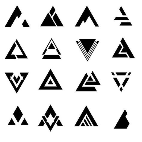 #logo #brand #logodesign Tattoo Geometric Design, Wm Logo, Geometric Tattoo Pattern, Muster Tattoos, Symbol Tattoos, 카드 디자인, Geometric Logo, Pattern Tattoo, Geometric Triangle