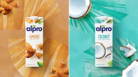 Alpro on Packaging of the World - Creative Package Design Gallery Consumer Awareness, Dairy Brands, Plant Proteins, Coconut Drink, Packaging Photography, Milk Packaging, Brand Strategy Design, Drinks Packaging Design, Consumer Packaging