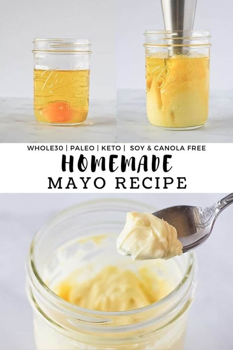 This easy Homemade Mayonnaise Recipe is made in just 3 minutes from start to finish. A few simple healthy ingredients and you'll have the thickest best tasting mayo you've ever had! And it's so easy, perfect for eating Whole 30, paleo and keto too! #finishedwithsalt #homemademayonaise #homemademayonnaiserecipe #easy #healthy #whole30 #keto | finishedwithsalt.com Homemade Mayo Recipe, Shrimp Healthy, Homemade Mayonnaise Recipe, Mayo Recipe, Recipes Japanese, Homemade Mayo, Mayonnaise Recipe, Whole30 Keto, Homemade Mayonnaise