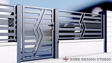 Modern Fence Design Metal, Pagar Modern, Modern Steel Gate Design, Latest Gate Design, Balcony Decoration Ideas, Metal Gates Design, Gate Design Ideas, Home Window Grill Design, Grill Designs