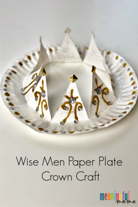 Wise Men Sunday School Craft, Three Wise Men Craft Preschool, Wise Men Craft For Kids Sunday School, Wise Men Activities For Kids, 3 Wise Men Craft Preschool, 3 Wise Men Craft, Wise Men Craft For Kids, Three Wise Men Craft, Paper Plate Crown