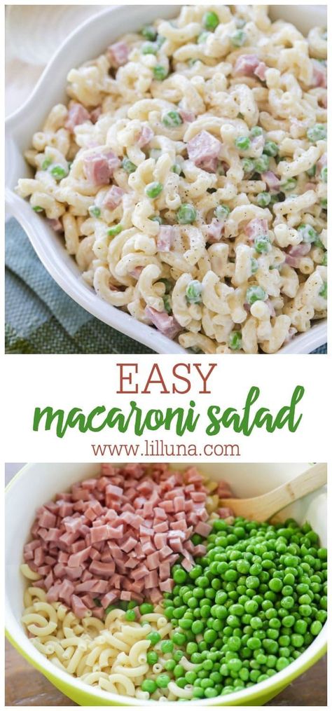 Macaroni Salad With Ham And Peas, Cold Pasta Recipes Easy Macaroni Salads, Pasta And Ham Salad, Creamy Ham Pasta Salad, Macaroni Pea Salad Recipes, Macaroni And Pea Salad, Macaroni And Ham Salad, Ham And Cheese Macaroni Salad, Ham And Pea Pasta Salad