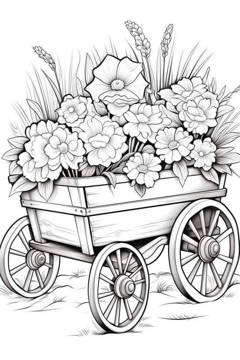 Colouring Pages For Adults Flowers, Flowers Coloring Pages Free Printable, Coloring Books For Adults Free Printable, Free Colouring Printables, Pictures To Color Printable, Free Printable Coloring Pages For Adults, Flower Garden Coloring Pages, Coloring Pages Of Flowers, Vintage Coloring Pages