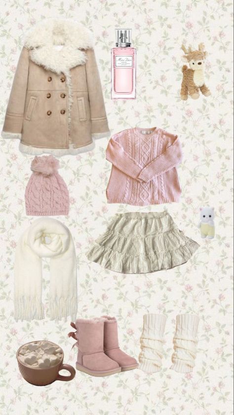 winter outfit, winter, christmas, pink , coquette?, outfits Pink Outfits Aesthetic, Winter Coquette, Coquette Winter, Coquette Outfits, Girly Fits, Coquette Outfit, Winter Princess, Coquette Christmas, Under Your Spell