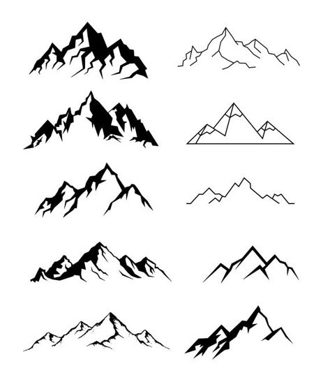 Mountain Tattoo Outline, Mountain Ring Tattoo, Tree And Mountain Tattoo, Colorado Mountains Tattoo, Mountain Outline Tattoo, Moutain Tattoos, Simple Mountain Tattoo, Berg Tattoo, Small Mountain Tattoo