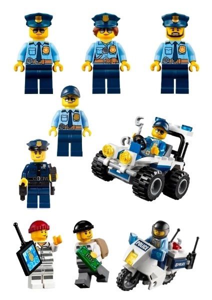 Cake Police, Police Tattoo, Police Cakes, Police Stickers, Lego City Police, Custom Minifigures, Lego Custom Minifigures, Lego Birthday Party, Lego Birthday