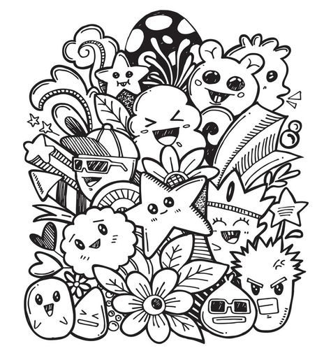 Hand drawn illustration, doodle monster, Hand drawn cartoon monster illustration, Cartoon crowd doodle hand drawn pattern, Doodle style. vector illustration Name Design Art, Doodle Monster, Cute Monsters Drawings, Pattern Doodle, Arte Doodle, Pattern Design Illustration, Doodle Characters, Graffiti Doodles, Doodle Pages