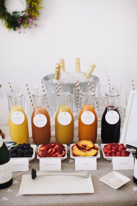 Excellent addition to brunch - mimosa bar! Fab Themes for {Jewelry Bars}! http://www.AndiTilly.Ori... http://www.FB.com/... Weekend Cleanse, Cleanse Juice, Brunch Bar, Bridesmaid Luncheon, Mimosa Bar, Birthday Brunch, Drink Station, בר מצווה, Juice Cleanse