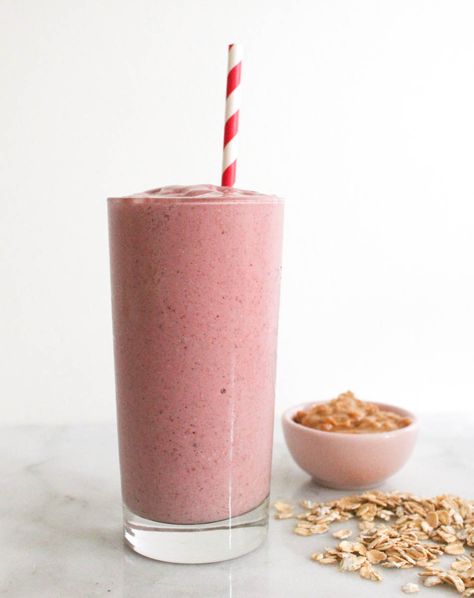 PB&J Smoothie | Domesticate Me #domesticateme #smoothierecipes #healthybreakfast Wisdom Teeth Removal Food, Chia Seed Smoothie Recipes, Protein Rich Smoothies, Pb And J Smoothie, Smoothie Juice Recipes, High Fiber Recipes, Smoothie Base, Fiber Recipes, Pb And J