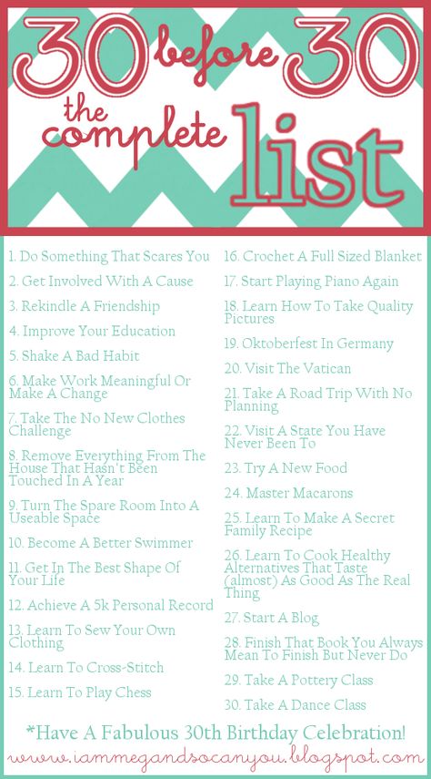 30 before 30 goals 30 things to do before turning 30 list 30th Quotes, Business Mentality, 30 Things To Do Before 30, 30 Before 30 List, 30 Before 30, Thirty Flirty And Thriving, Friendship Pictures, Bucket Filling, 30th Birthday Party