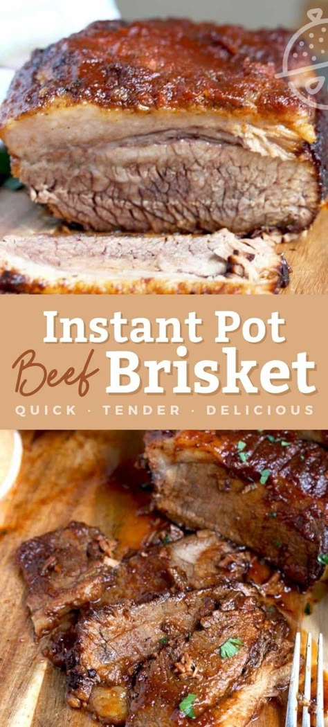 Brisket In Instant Pot, Instant Pot Bbq Beef, Pressure Cooker Brisket, Instant Pot Brisket, Bbq Brisket Recipes, Bbq Beef Brisket, Brisket Recipe, Beef Brisket Recipes, Bbq Brisket