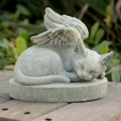 Grief Healing: Pet Loss: Deciding When to Bury The Body Cat With Wings, Stone Garden Statues, Cat Angel, Angel Garden, Pet Memorial Stones, Pet Remembrance, Image Chat, Angel Cat, Angel Statues