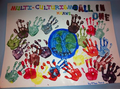 love this kid-made poster...will definitely do with my kiddos! Harmony Day Activities, Cultural Diversity Activities, Multicultural Night, Multicultural Crafts, Multi Cultural Art, Multicultural Classroom, Diversity Activities, Multicultural Activities, Harmony Day