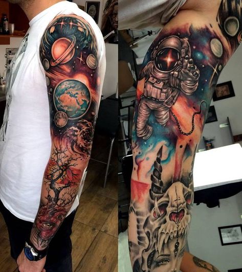 solar system tattoo by ShizZuro | Solar system tattoo, Astronaut tattoo, Galaxy tattoo sleeve