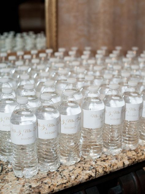 Bottles Photography, Water Bottle Labels Wedding, Irregular Mirror, Wedding Water Bottles, White Wedding Theme, Dream Wedding Decorations, Water Wedding, Wedding Bottles, Dream Wedding Venues