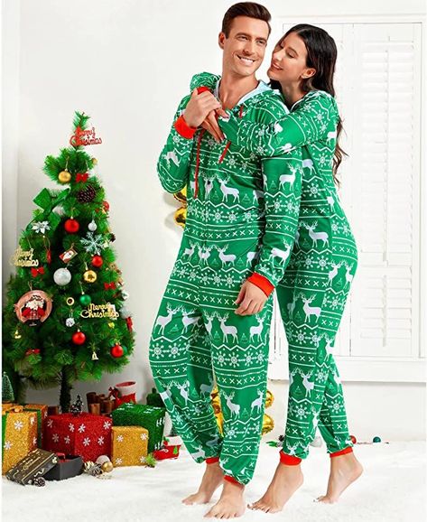 Couples Onesies, Women Christmas Pajamas, Matching Pajamas For Couples, Onesie Pajamas Women, Onesies For Women, Pajamas Design, Pajamas For Couples, Onesies Adult, Family Christmas Pjs